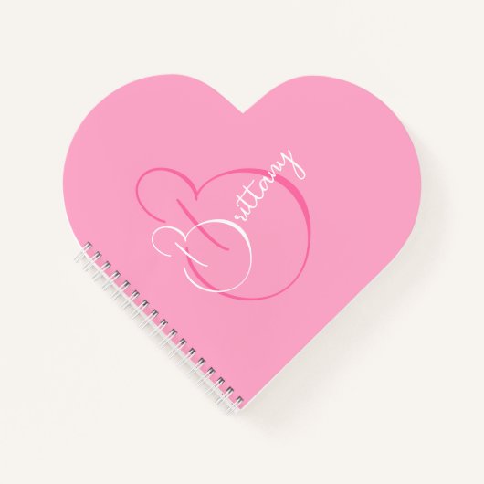 Einfaches, elegantes Script Personalisiert Pink He Notizblock (Vorderseite)