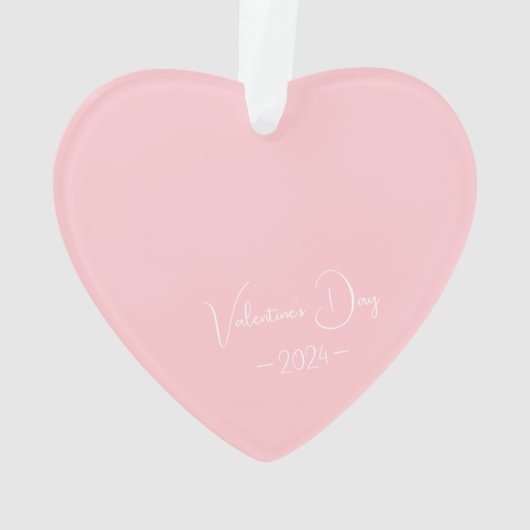 Einfaches, elegantes Script Personalisiert Pink He Ornament (Rückseite)