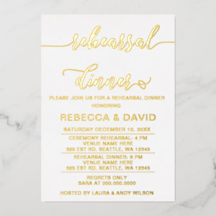 Einfaches elegantes Script-Probe-Dinner Folieneinladung
