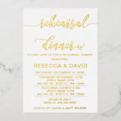 Einfaches elegantes Script-Probe-Dinner Folieneinladung (Vorderseite)