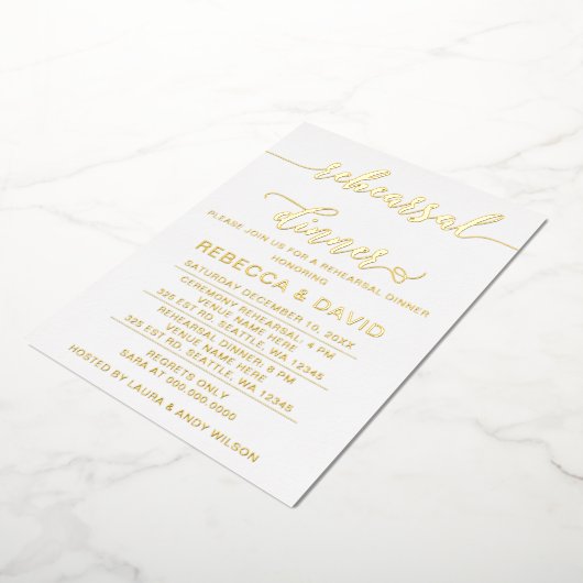 Einfaches elegantes Script-Probe-Dinner Folieneinladung (Gedreht)