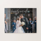Einfaches, elegantes Script-Wedding-Foto neu Puzzle (Horizontal)