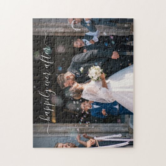 Einfaches, elegantes Script-Wedding-Foto neu Puzzle (Vertikal)
