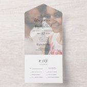 Einfaches elegantes Siegel verblichener Fotos und  All In One Einladung (Innen Boden)