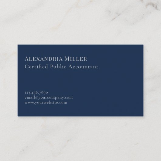 Einfaches elegantes Silver-Logo Visitenkarte (Vorderseite)