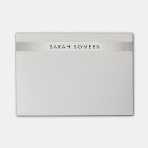 Einfaches elegantes Silver Stripe-Personalisierter Post-it Klebezettel