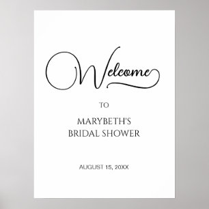 Einfaches Elegantes Skript Brautparty Willkommensp Poster