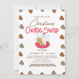 Einfaches Elegantes Skript Cookie-Tausch-Weihnacht Einladung