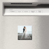 Einfaches Elegantes Skript Danke Hochzeitsfoto Magnet (In Situ (Geschirrspüler))