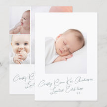 Einfaches Elegantes Skript Foto Baby Geburt