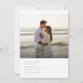 Einfaches Elegantes Skript Foto Hochzeit QR-Code Save The Date (Vorderseite)