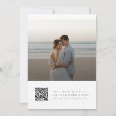 Einfaches Elegantes Skript Foto Hochzeit QR-Code Save The Date (Rückseite)