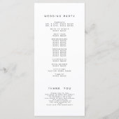 Einfaches Elegantes Skript Foto Moderne Hochzeit Programm (Rückseite)
