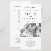 Einfaches Elegantes Skript Foto Moderne Hochzeit Programm (Vorne/Hinten)
