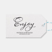 Einfaches elegantes Skript Gastgeschenk Hochzeit-T Geschenkanhänger (Vorderseite (Horizontal))