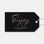 Einfaches elegantes Skript Gastgeschenk Hochzeit-T Geschenkanhänger (Vorderseite (Horizontal))