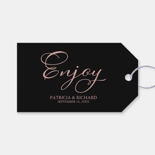 Einfaches elegantes Skript Gastgeschenk Hochzeit-T Geschenkanhänger (Vorderseite (Horizontal))