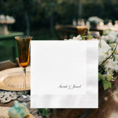 Einfaches, elegantes Skript-Hochzeitcocktail Serviette