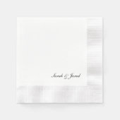 Einfaches, elegantes Skript-Hochzeitcocktail Serviette (Vorderseite)