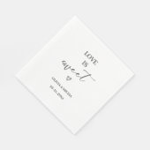 einfaches elegantes Skript Liebe ist süß Hochzeits Serviette (Ecke)