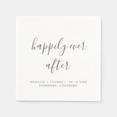 Einfaches, elegantes Skript nach Hochzeit glücklic Serviette (Vorderseite)