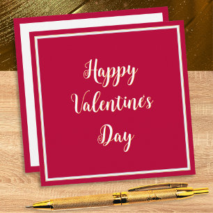 Einfaches Elegantes Skript Roter Glücklicher Valen Feiertagskarte