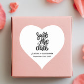 Einfaches elegantes Skript Save the Date Boho Wedd Herz-Aufkleber