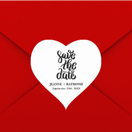 Einfaches elegantes Skript Save the Date Boho Wedd Herz-Aufkleber