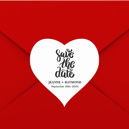 Einfaches elegantes Skript Save the Date Boho Wedd Herz-Aufkleber