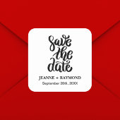 Einfaches elegantes Skript Save the Date Boho Wedd Quadratischer Aufkleber