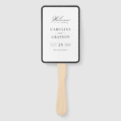 Einfaches elegantes Skript-Typografie-Hochzeitspro Fächer (Vorderseite)