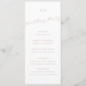 Einfaches elegantes Skriptprogramm Menükarte (Rückseite)