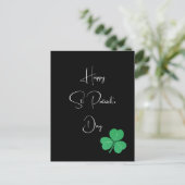 Einfaches elegantes St. Patricks Day-Kleeblatt Postkarte (Stehend Vorderseite)