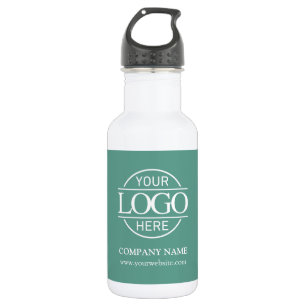 Einfaches elegantes Teal-Grün-Unternehmenslogo Edelstahlflasche