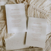 Einfaches elegantes Text | Boho Wedding Guest Deta Begleitkarte