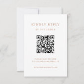 Einfaches elegantes Text | Boho Wedding QR Code RSVP Karte (Vorderseite)