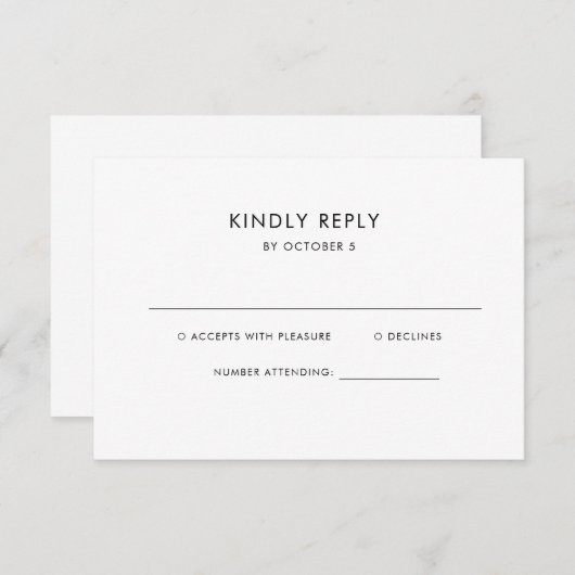 Einfaches elegantes Text | Boho Wedding RSVP Karte (Vorne/Hinten)