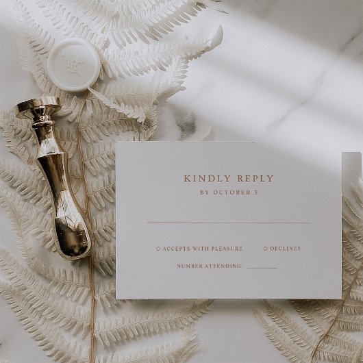 Einfaches elegantes Text | Boho Wedding RSVP Karte