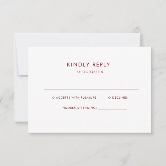 Einfaches elegantes Text | Boho Wedding RSVP Karte (Vorderseite)