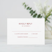 Einfaches elegantes Text | Boho Wedding RSVP Karte (Stehend Vorderseite)
