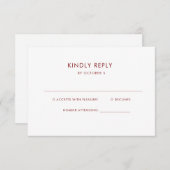 Einfaches elegantes Text | Boho Wedding RSVP Karte (Vorne/Hinten)