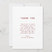 Einfaches elegantes Text & Foto | Hochzeit Dankeskarte (Rückseite)