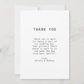 Einfaches elegantes Text & Foto | Hochzeit Dankeskarte (Rückseite)