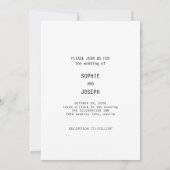 Einfaches elegantes Text & Foto | Hochzeit Einladung (Rückseite)