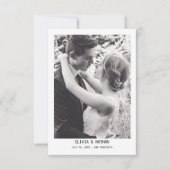 Einfaches elegantes Text & Foto | Hochzeit Save The Date (Vorderseite)