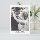 Einfaches elegantes Text & Foto | Hochzeit Save The Date (Stehend Vorderseite)