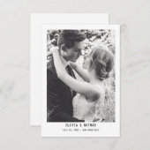Einfaches elegantes Text & Foto | Hochzeit Save The Date (Vorne/Hinten)