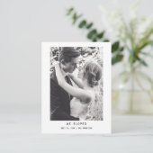Einfaches elegantes Text & Foto | Hochzeitsankündi Postkarte (Stehend Vorderseite)