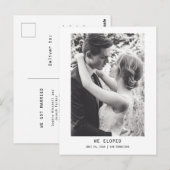 Einfaches elegantes Text & Foto | Hochzeitsankündi Postkarte (Vorne/Hinten)