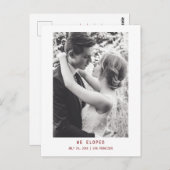 Einfaches elegantes Text & Foto | Hochzeitsankündi Postkarte (Vorne/Hinten)